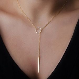 Infinity Silver Circle Drop Necklace